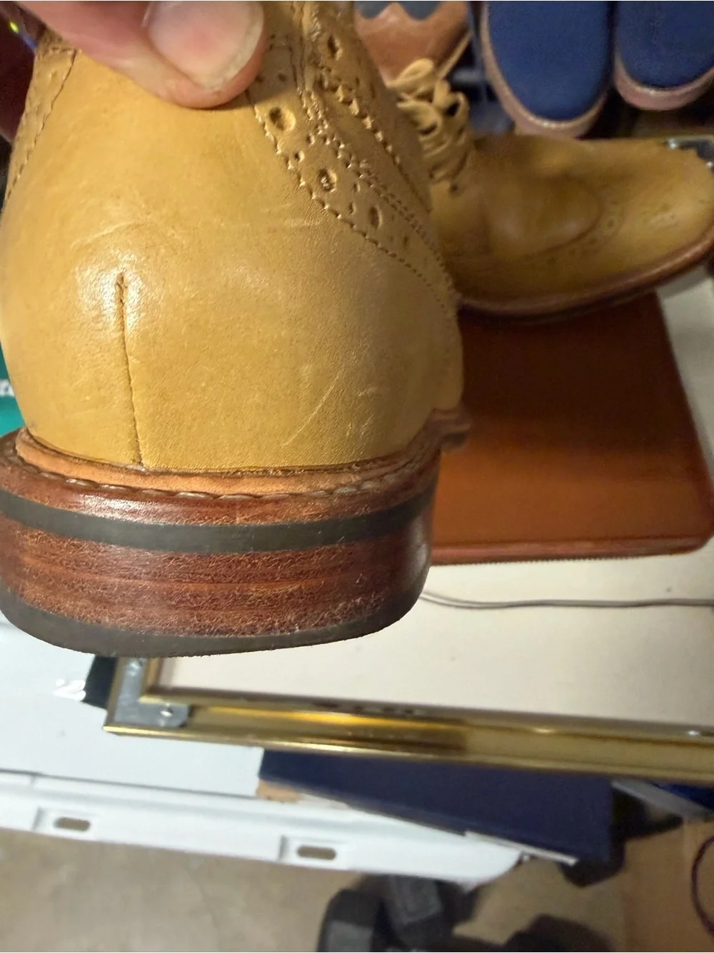 Cole Haan Yellow Leather Wingtip Oxfords